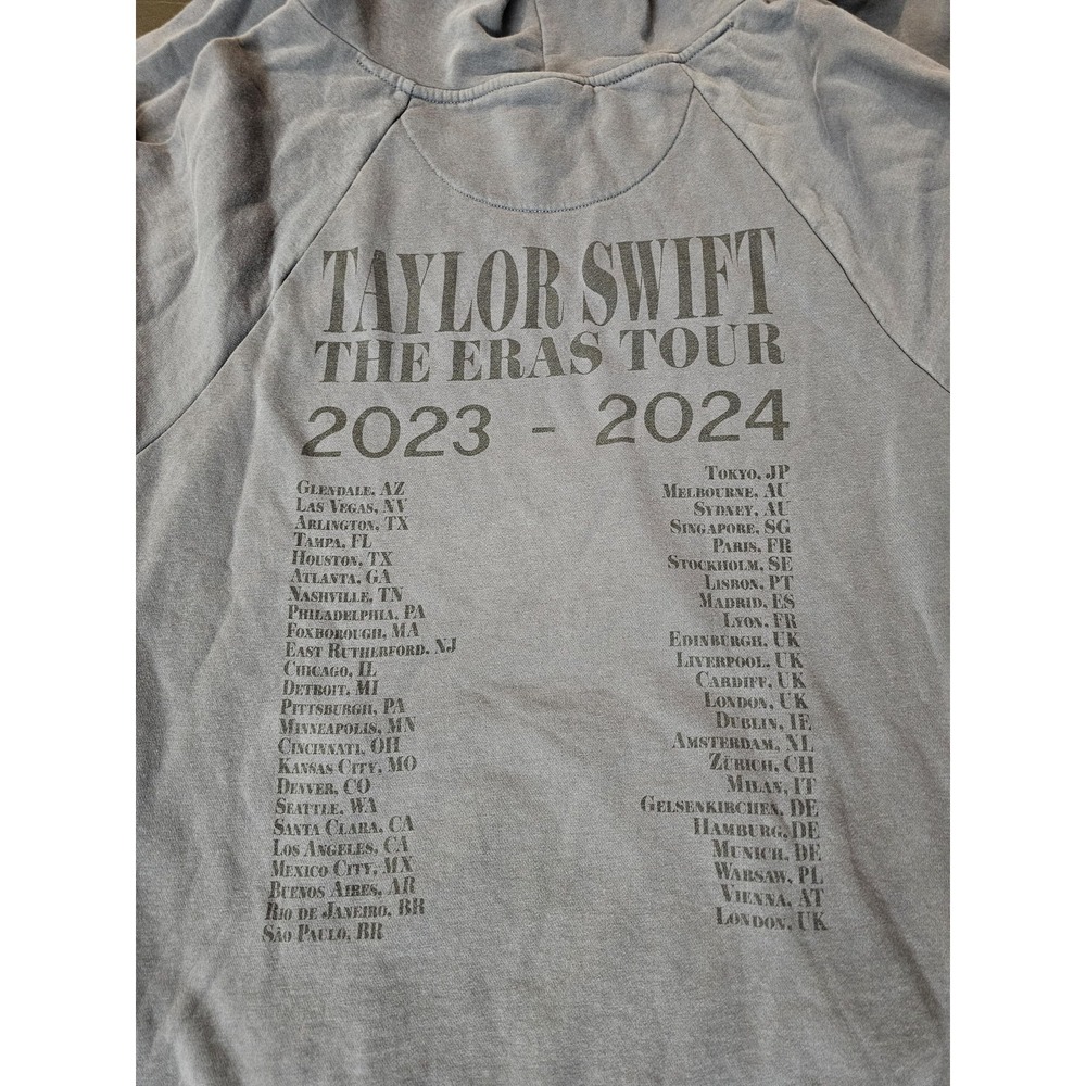 Taylor Swift Hoodie Mens Medium Gray The Eras Tour 2023 2024 Concert Pullover - Picture 4 of 10